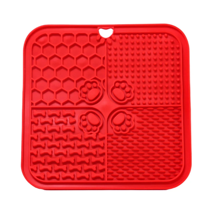 20cm Dog Lick Mat Large Square Dog Cat Pet Slow Feeder Feeding Lick Licking Mat Silicone Suction Cup