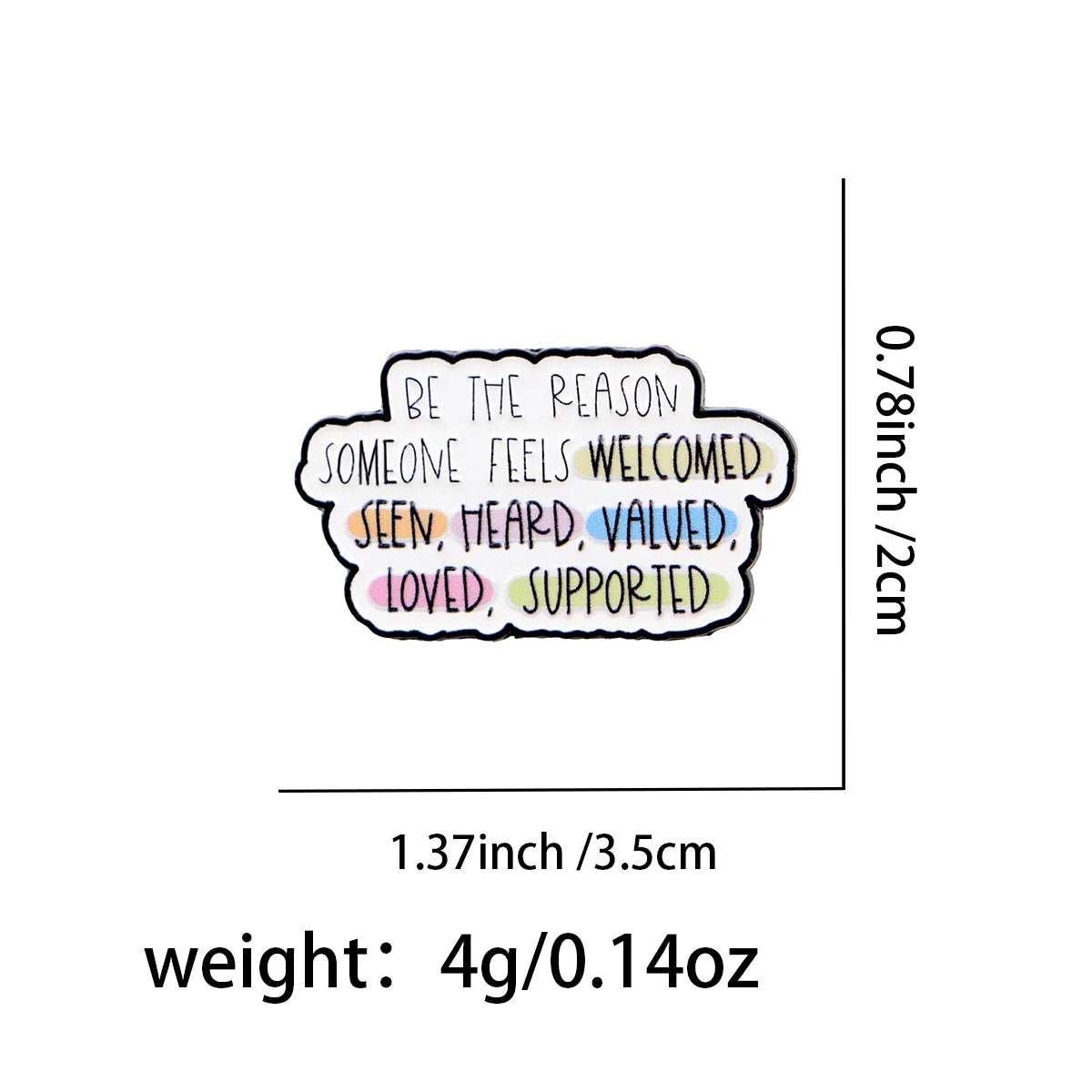 Be The Reason Enamel Pin Badge Inspirational Quote Mental Health Seen Heard Valued Loved Supported