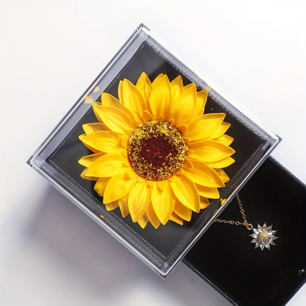 Elegant Sunflower Necklace Gift Set - Love, Loyalty, Friendship