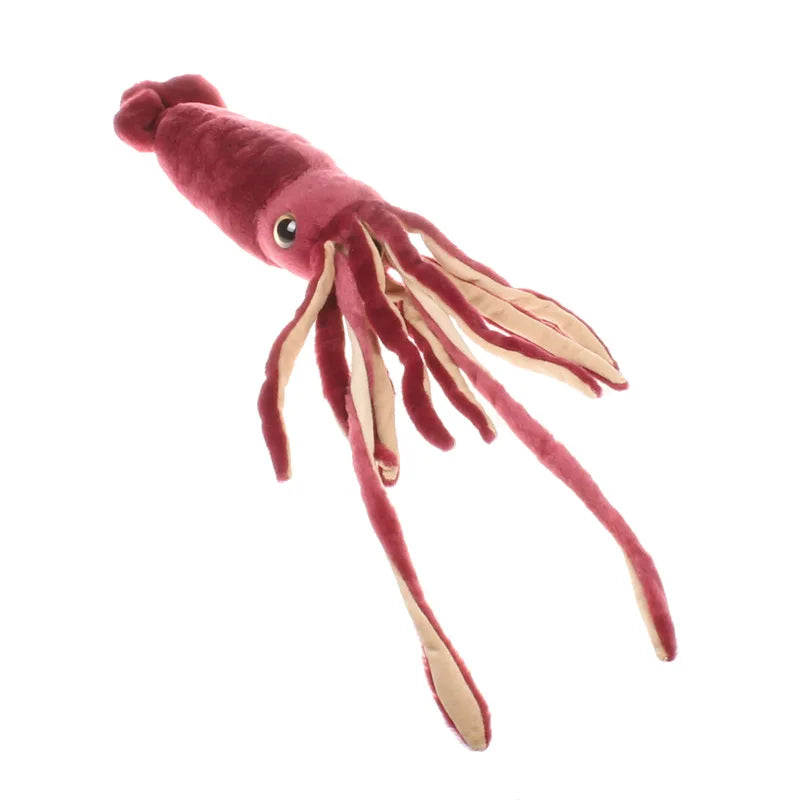 75cm Giant Squid Plush Soft Toy – Wine Red Cartoon Sea Creature
