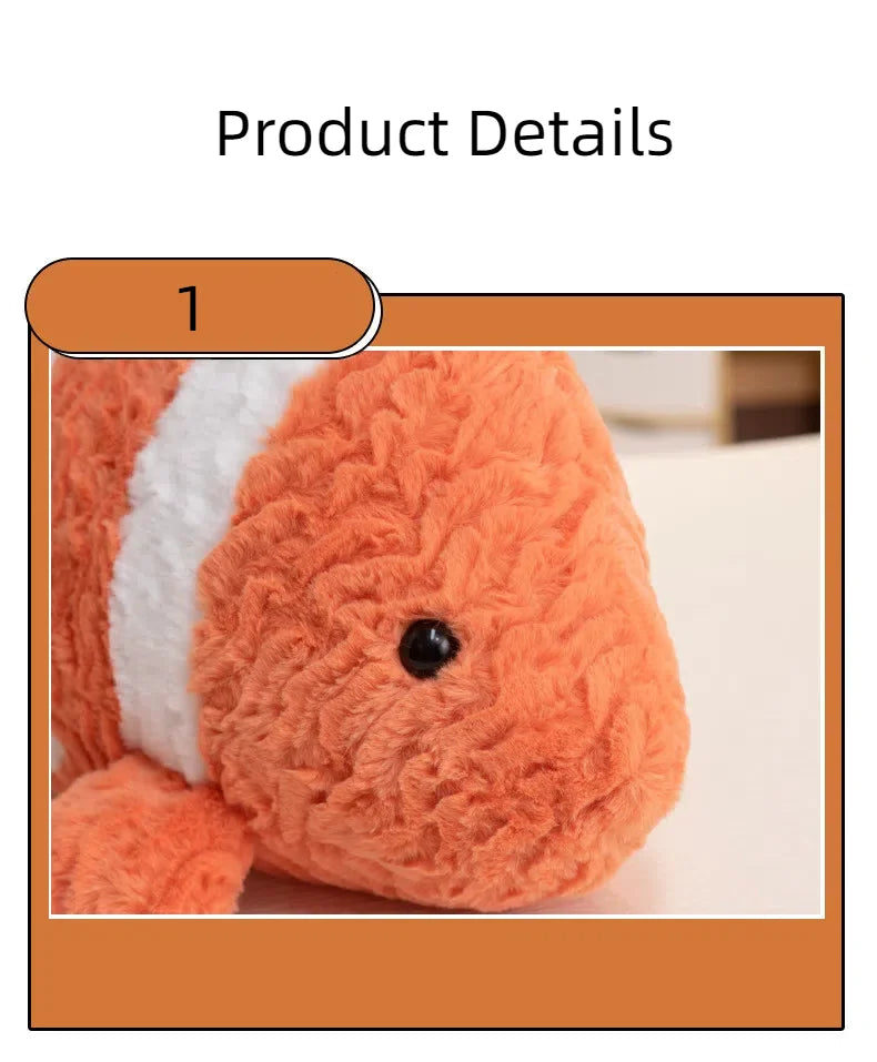 40-50cm Large Marine Animal Plush Soft Toy – Turtle, Lobster, Clownfish, Shark, Octopus