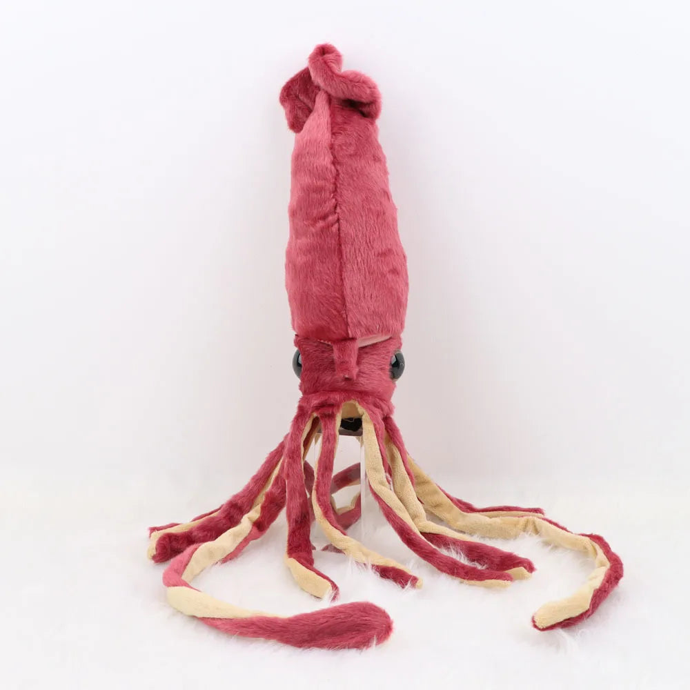 75cm Giant Squid Plush Soft Toy – Wine Red Cartoon Sea Creature