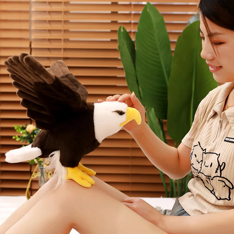 60cm/90cm Large Bald Eagle Plush Toy – Lifelike White-Head Eagle Bird Soft Stuffed Toy