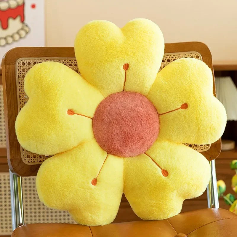 Sunflower Daisy Flower Cushion Pillow, Seat Cushion Plush Toy Mat Gift