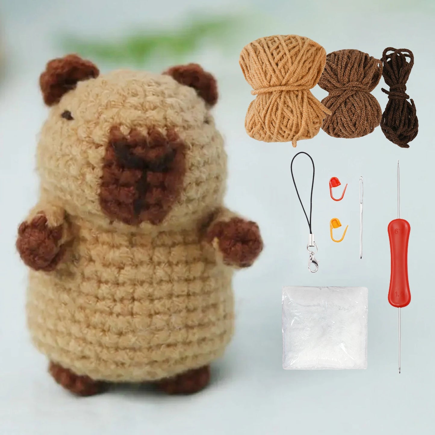Capybara DIY Crochet Kits, Cute Animal Crochet Craft Kit Set for Beginners