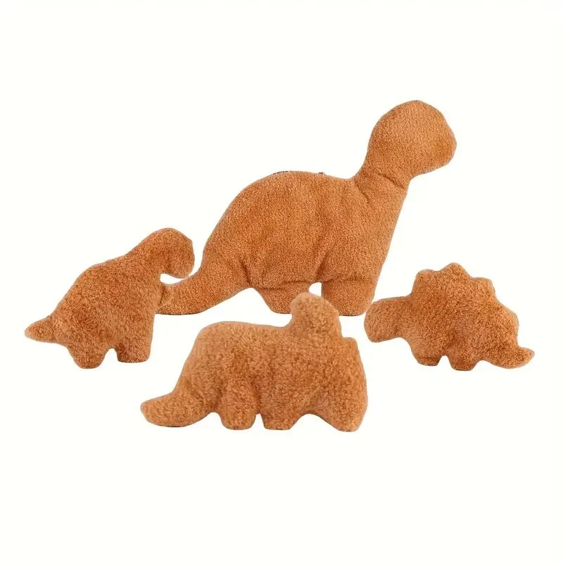 4 Piece Large Dino Nugget Plush Soft Toy Set – Dinosaur Chicken Nugget Soft Toys