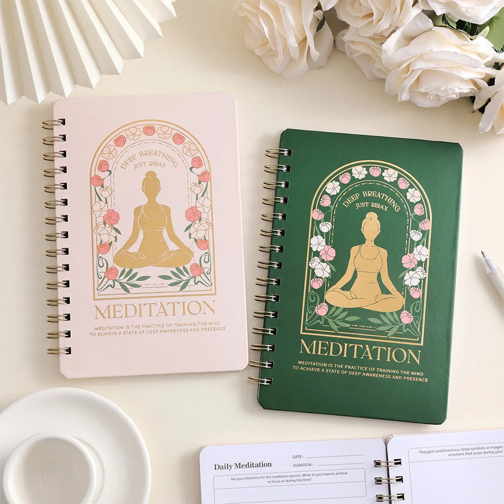 A5 Meditation & Self-Discovery Journal – 96-Page Daily Reflection Notebook for Mental Wellness