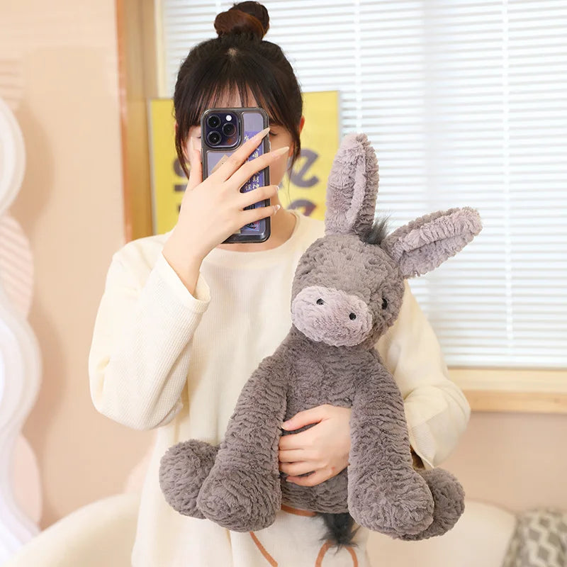 23/40/60CM Large Grey Sitting Donkey Plush Soft Toy