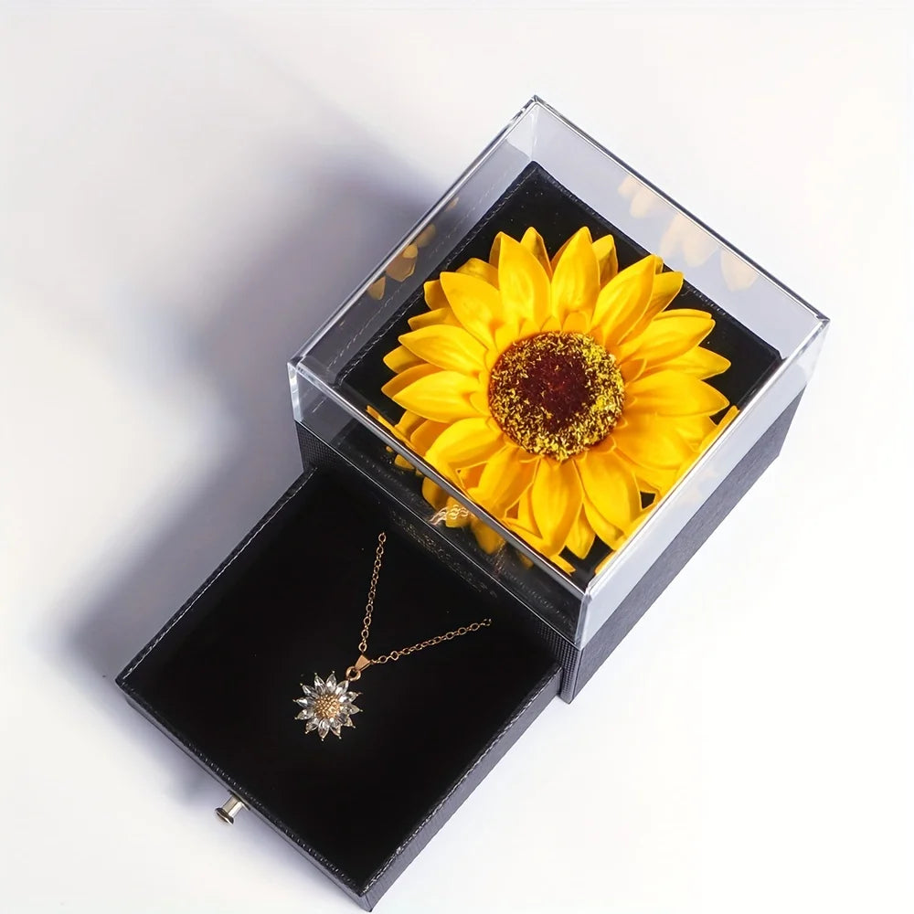 Elegant Sunflower Necklace Gift Set - Love, Loyalty, Friendship