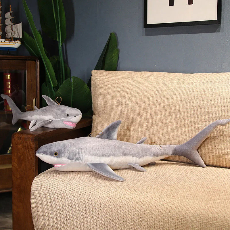 60/100/140cm Giant Shark Plush Soft Toy – Great White Shark Pillow