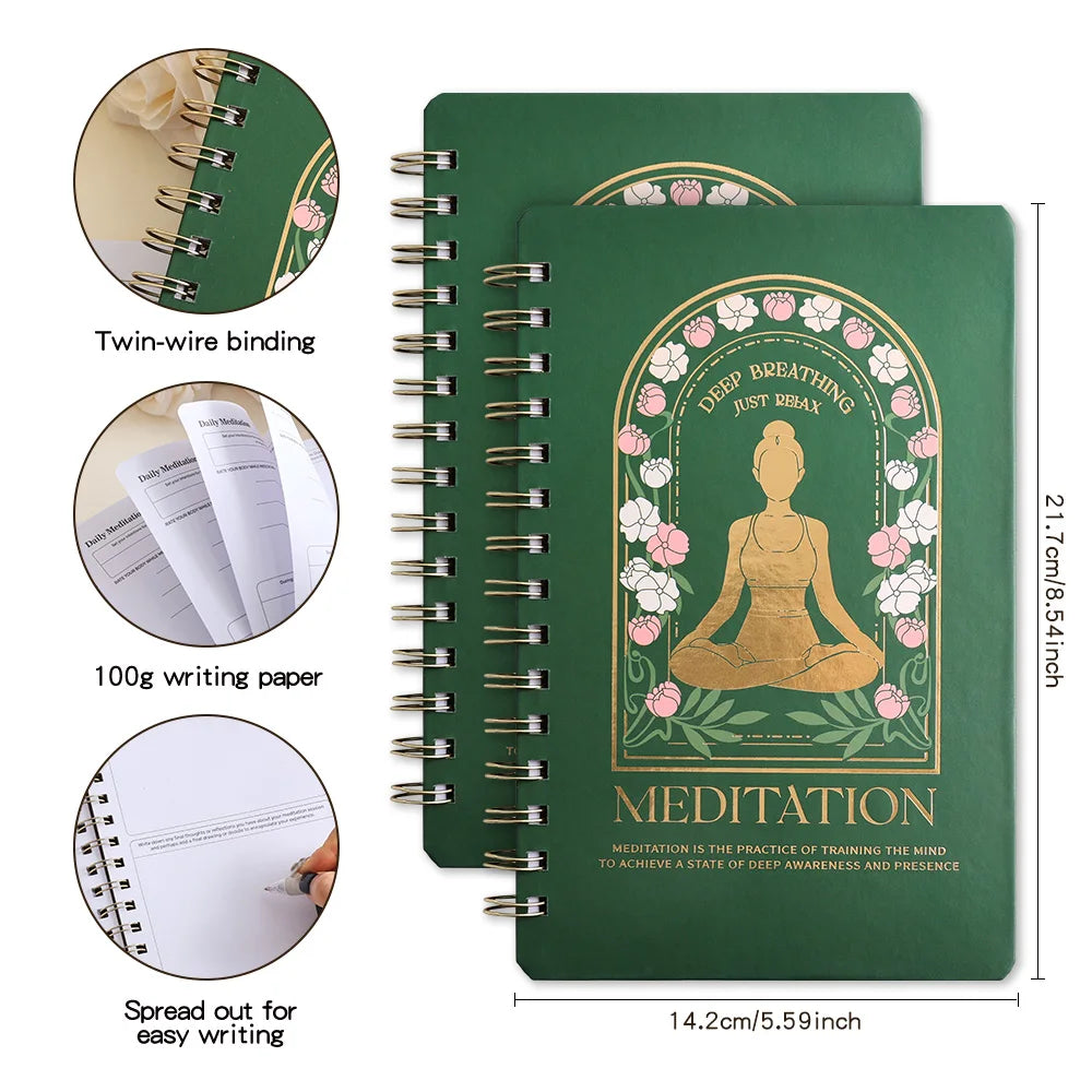 A5 Meditation & Self-Discovery Journal – 96-Page Daily Reflection Notebook for Mental Wellness