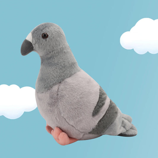 27cm Realistic Pigeon Plush – Soft Grey Bird Toy Lifelike Feathered Friend