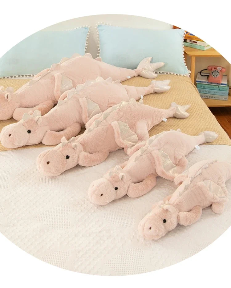 Large Giant Dragon Plush Pillow – Soft Stuffed Dinosaur Toy in 80cm–150cm - Multiple Colours