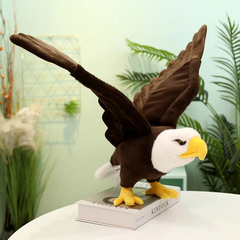 60cm/90cm Large Bald Eagle Plush Toy – Lifelike White-Head Eagle Bird Soft Stuffed Toy