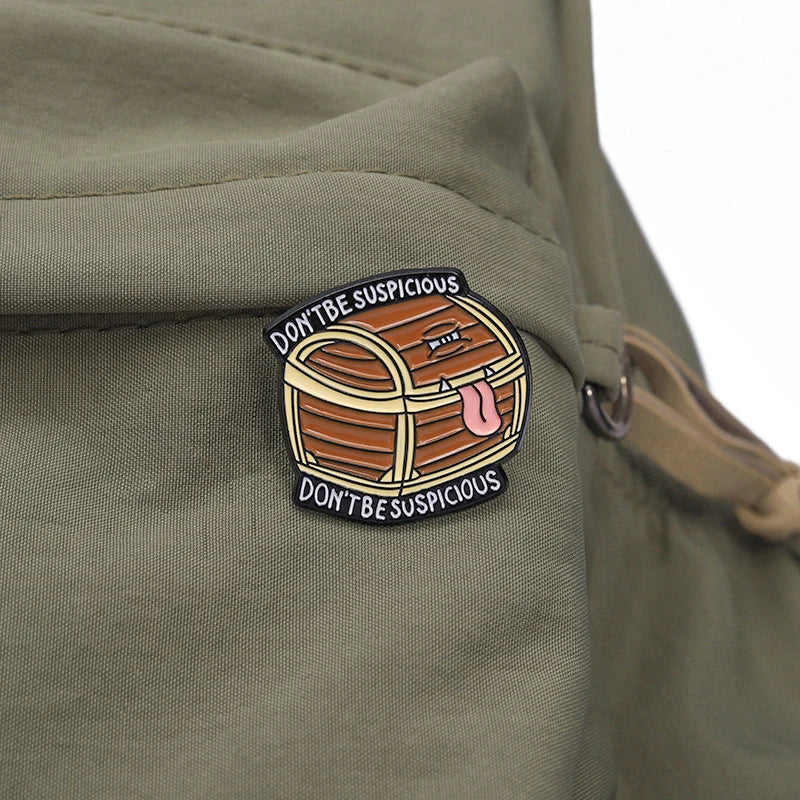 D&D Mimic Chest Enamel Pin Badge Don't Be Suspicious Cosplay Game Souvenir Brooch Bag Lapel