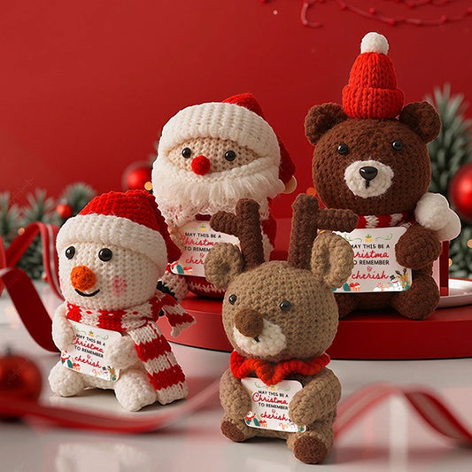 Crochet Christmas Santa Reindeer Snowman Soft Toy – Handmade Style Festive Plush Gift