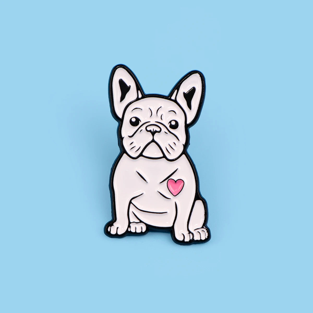 Dog Lover French Bulldog Enamel Brooch Lapel Pin Badge Novelty Gift