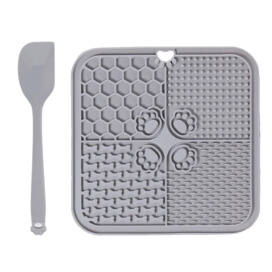20cm Dog Lick Mat Large Square Dog Cat Pet Slow Feeder Feeding Lick Licking Mat Silicone Suction Cup