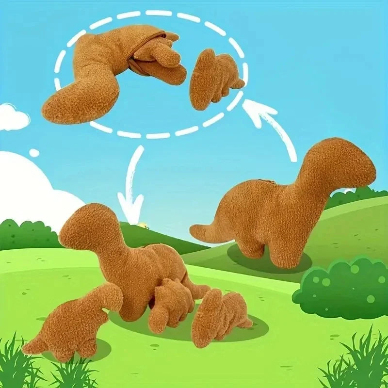 4 Piece Large Dino Nugget Plush Soft Toy Set – Dinosaur Chicken Nugget Soft Toys
