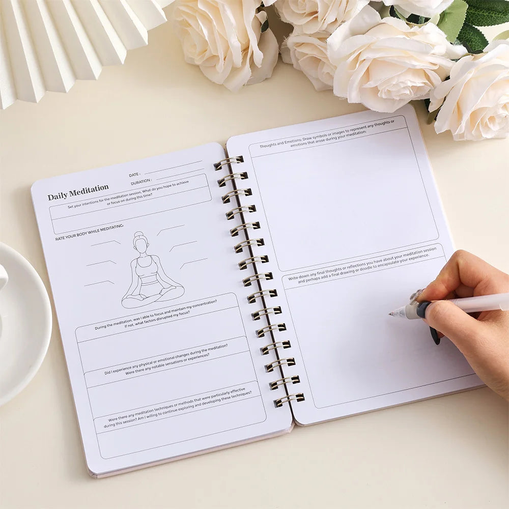 A5 Meditation & Self-Discovery Journal – 96-Page Daily Reflection Notebook for Mental Wellness