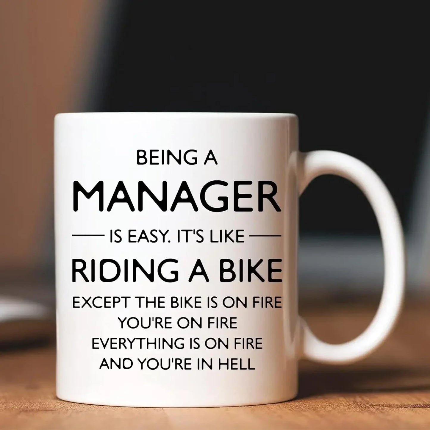 Being a Manager Mug – Funny Novelty 11oz Ceramic Coffee Cup Boss Coworker Office Gift