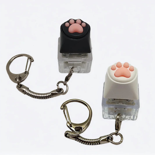 Paw Print Fidget Clicker Keyring – Stress Relief Keychain Anxiety ADHD