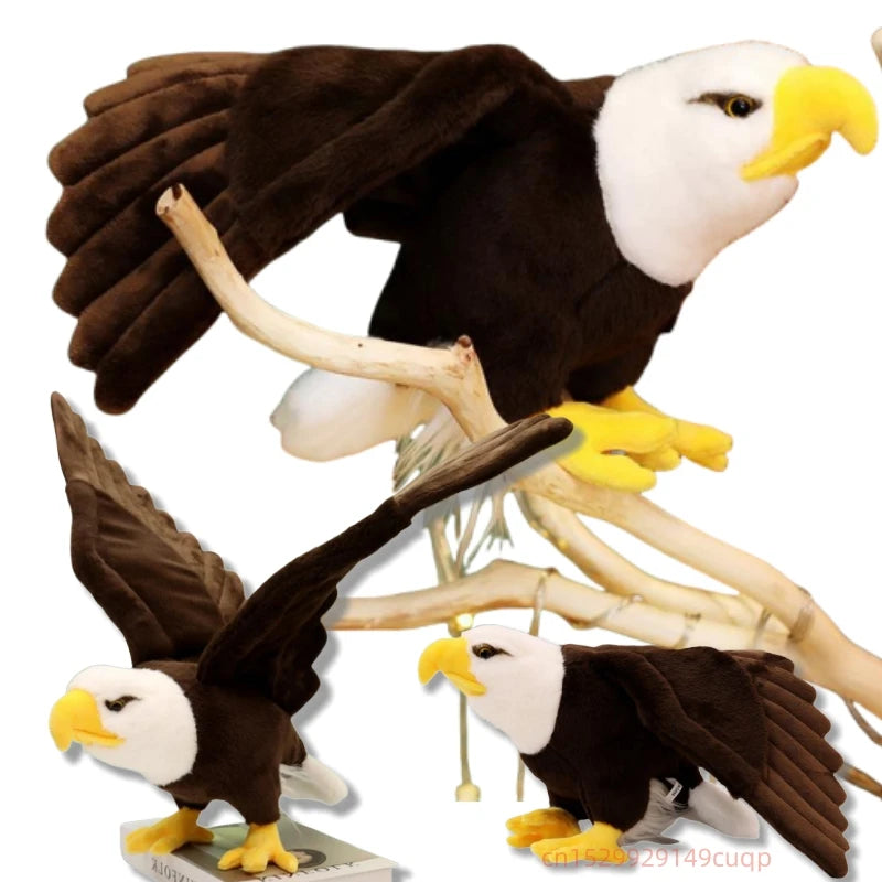 60cm/90cm Large Bald Eagle Plush Toy – Lifelike White-Head Eagle Bird Soft Stuffed Toy