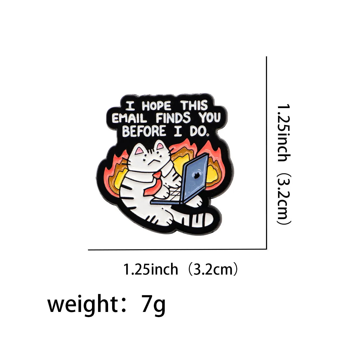 Funny Grumpy Angry Cat Enamel Pin Badge Brooch Office Humor Brooch Bag Jacket