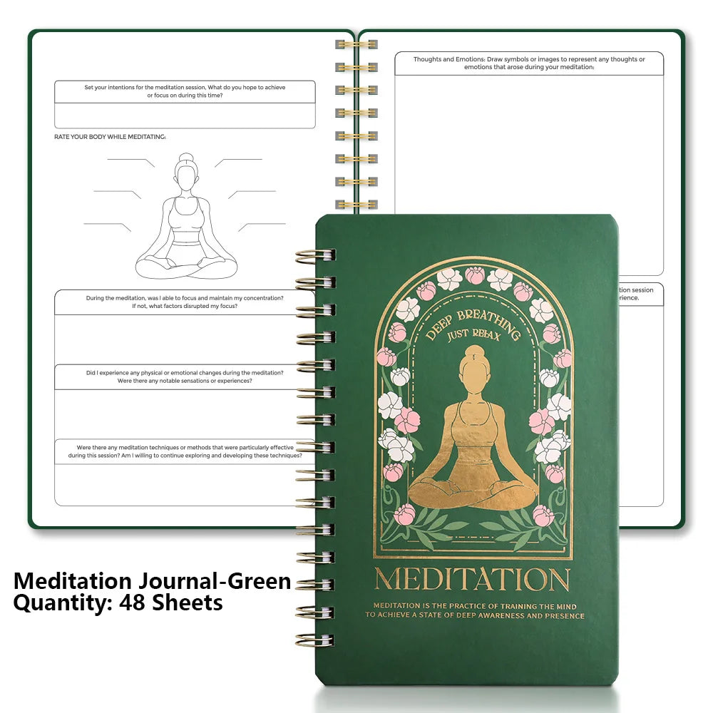 A5 Meditation & Self-Discovery Journal – 96-Page Daily Reflection Notebook for Mental Wellness