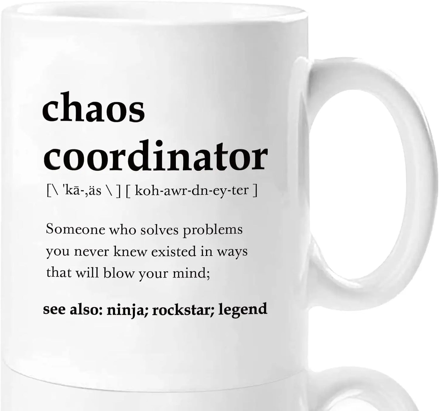 Chaos Coordinator Mug – Funny Novelty 11oz Ceramic Coffee Cup Boss Coworker Office Gift