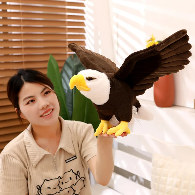 60cm/90cm Large Bald Eagle Plush Toy – Lifelike White-Head Eagle Bird Soft Stuffed Toy