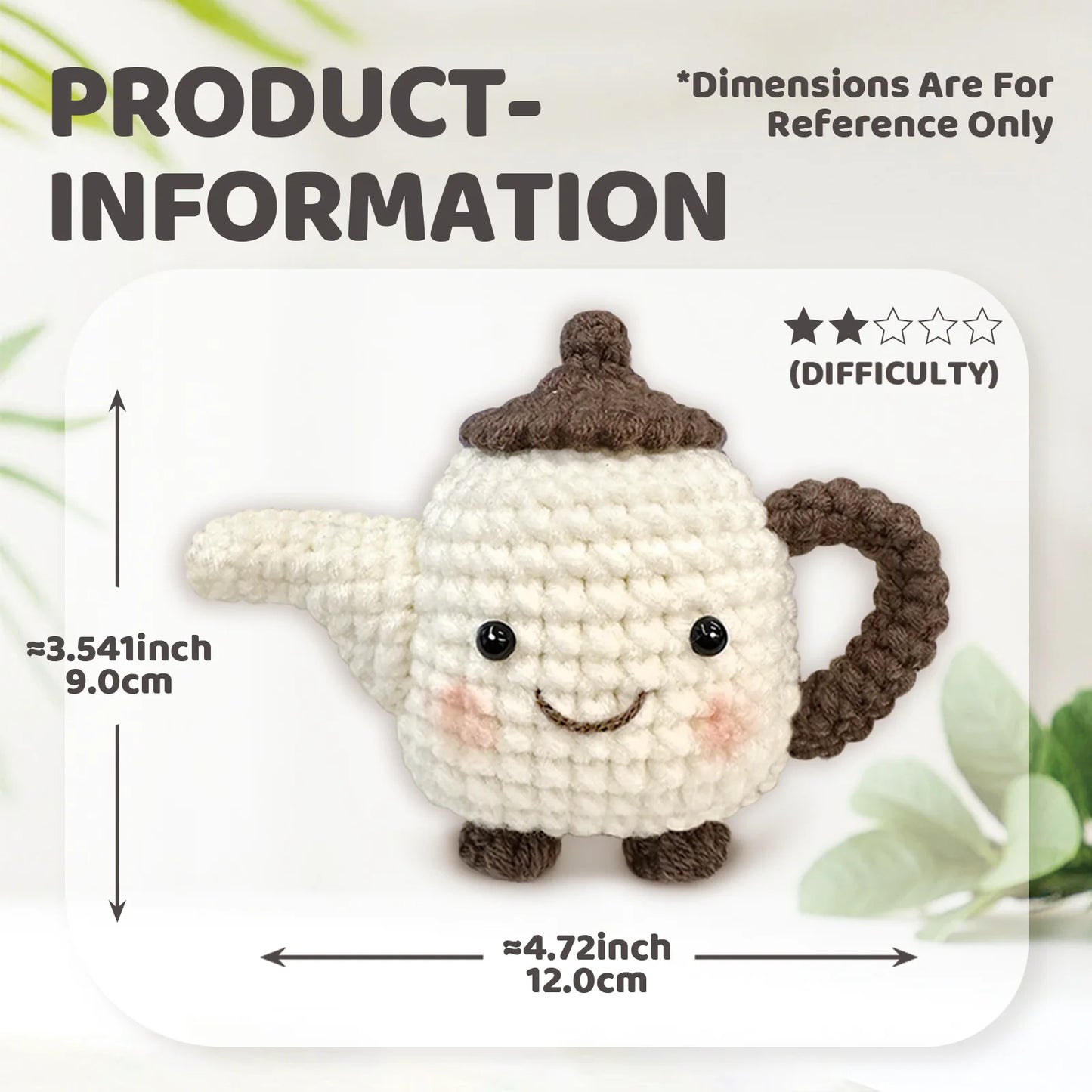 DIY Teapot Crochet Kit for Beginners – Easy Craft Set for Tea Lover