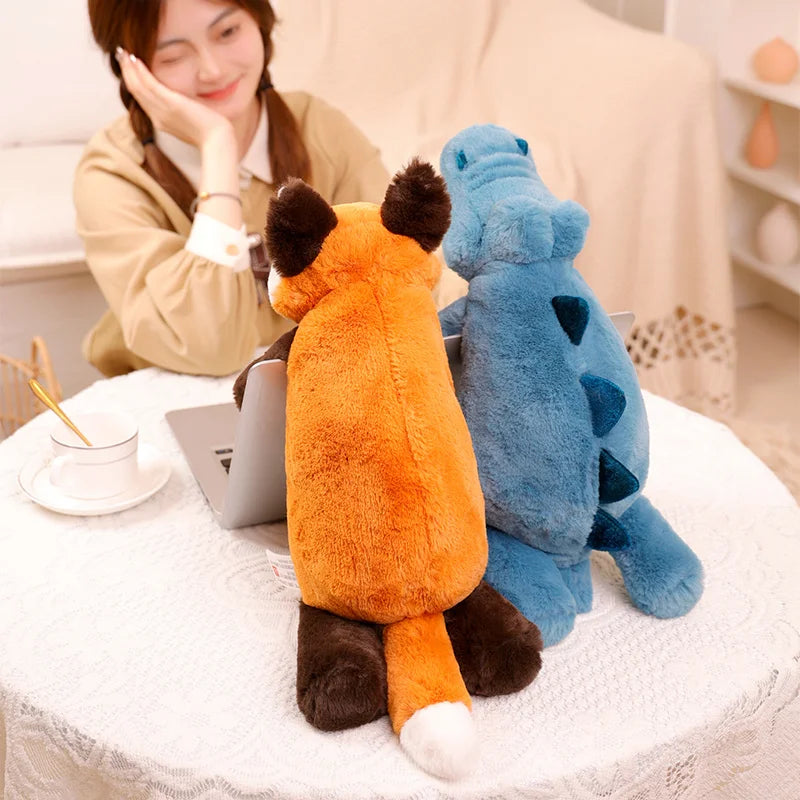Large Raccoon, Fox, Crocodile or Sloth Soft Fluffy Plush Toy Pillow