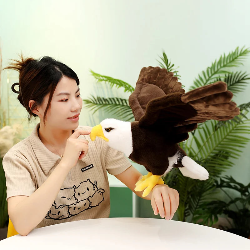 60cm/90cm Large Bald Eagle Plush Toy – Lifelike White-Head Eagle Bird Soft Stuffed Toy