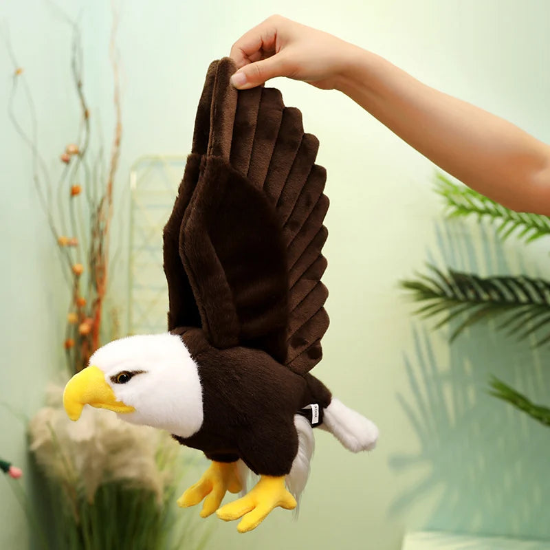 60cm/90cm Large Bald Eagle Plush Toy – Lifelike White-Head Eagle Bird Soft Stuffed Toy