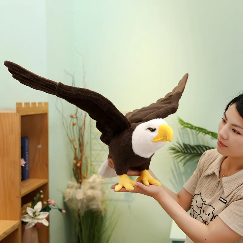 60cm/90cm Large Bald Eagle Plush Toy – Lifelike White-Head Eagle Bird Soft Stuffed Toy