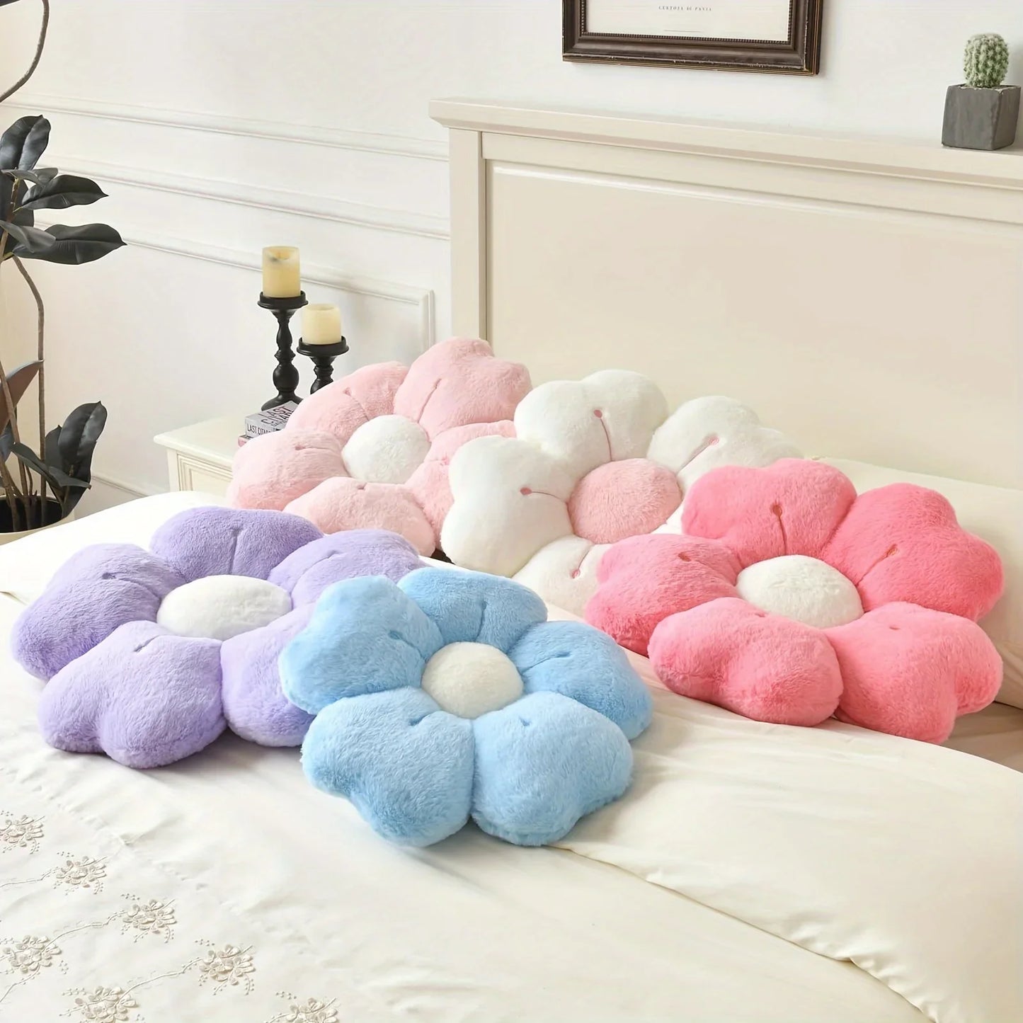 Sunflower Daisy Flower Cushion Pillow, Seat Cushion Plush Toy Mat Gift