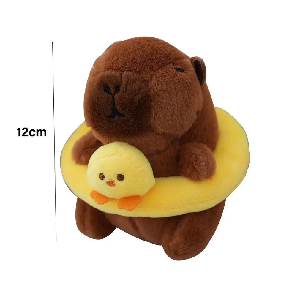 Capybara Plush Keychain with Swimming Swim Ring Float or Hoodie – Cute Mini Stuffed Animal Bag Charm