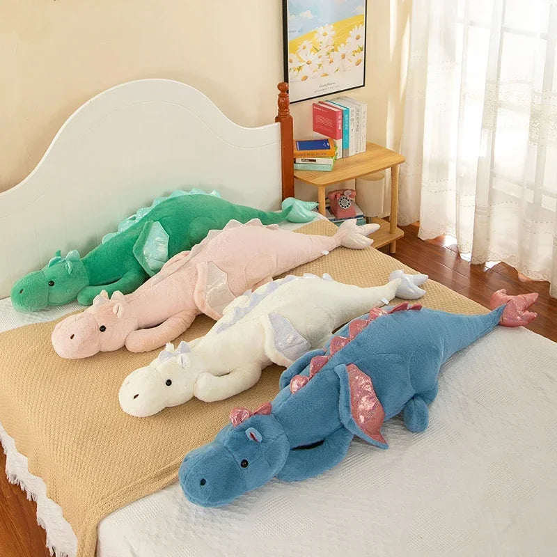 Large Giant Dragon Plush Pillow – Soft Stuffed Dinosaur Toy in 80cm–150cm - Multiple Colours