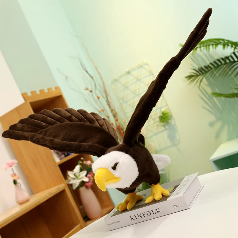 60cm/90cm Large Bald Eagle Plush Toy – Lifelike White-Head Eagle Bird Soft Stuffed Toy