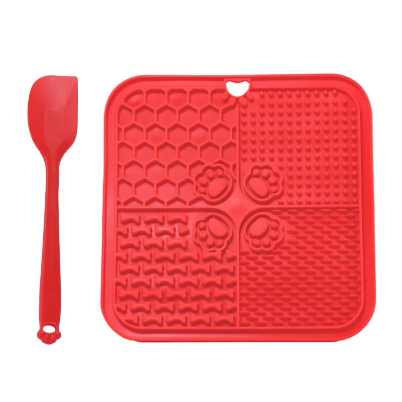 20cm Dog Lick Mat Large Square Dog Cat Pet Slow Feeder Feeding Lick Licking Mat Silicone Suction Cup
