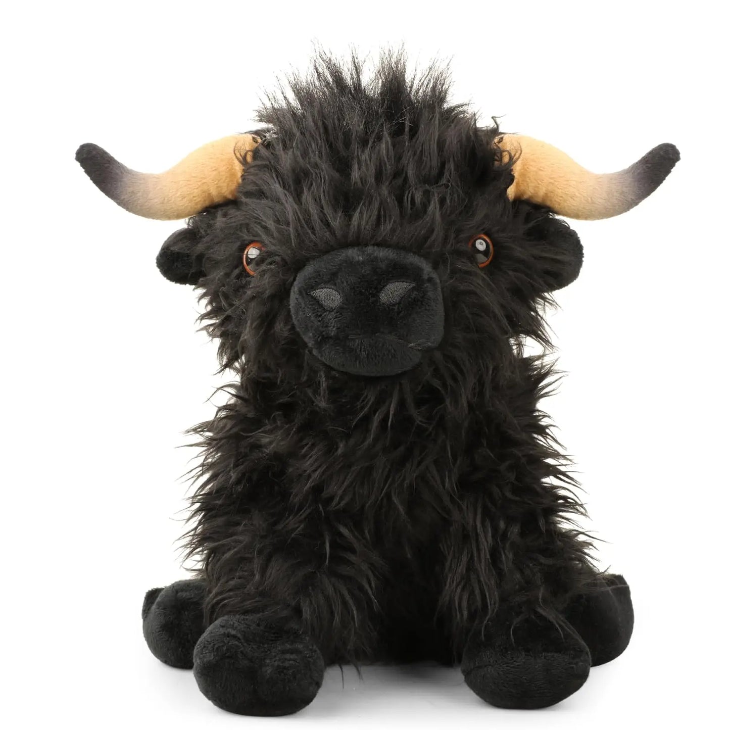 25cm Highland Cow Plush Soft Toy Brown Black
