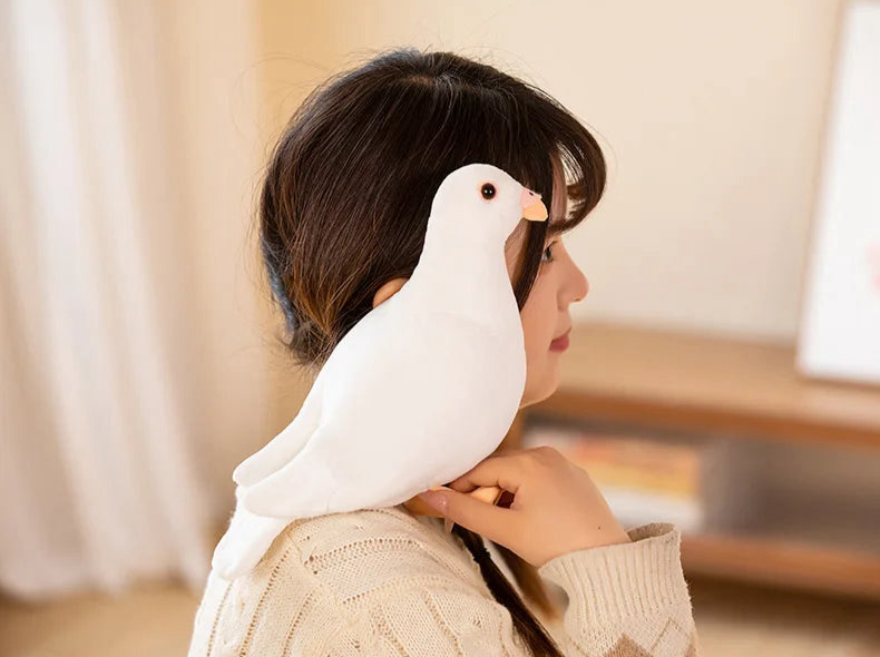 Lifelike 20cm Bird Plush – Dove, Pigeon & Magpie Designs