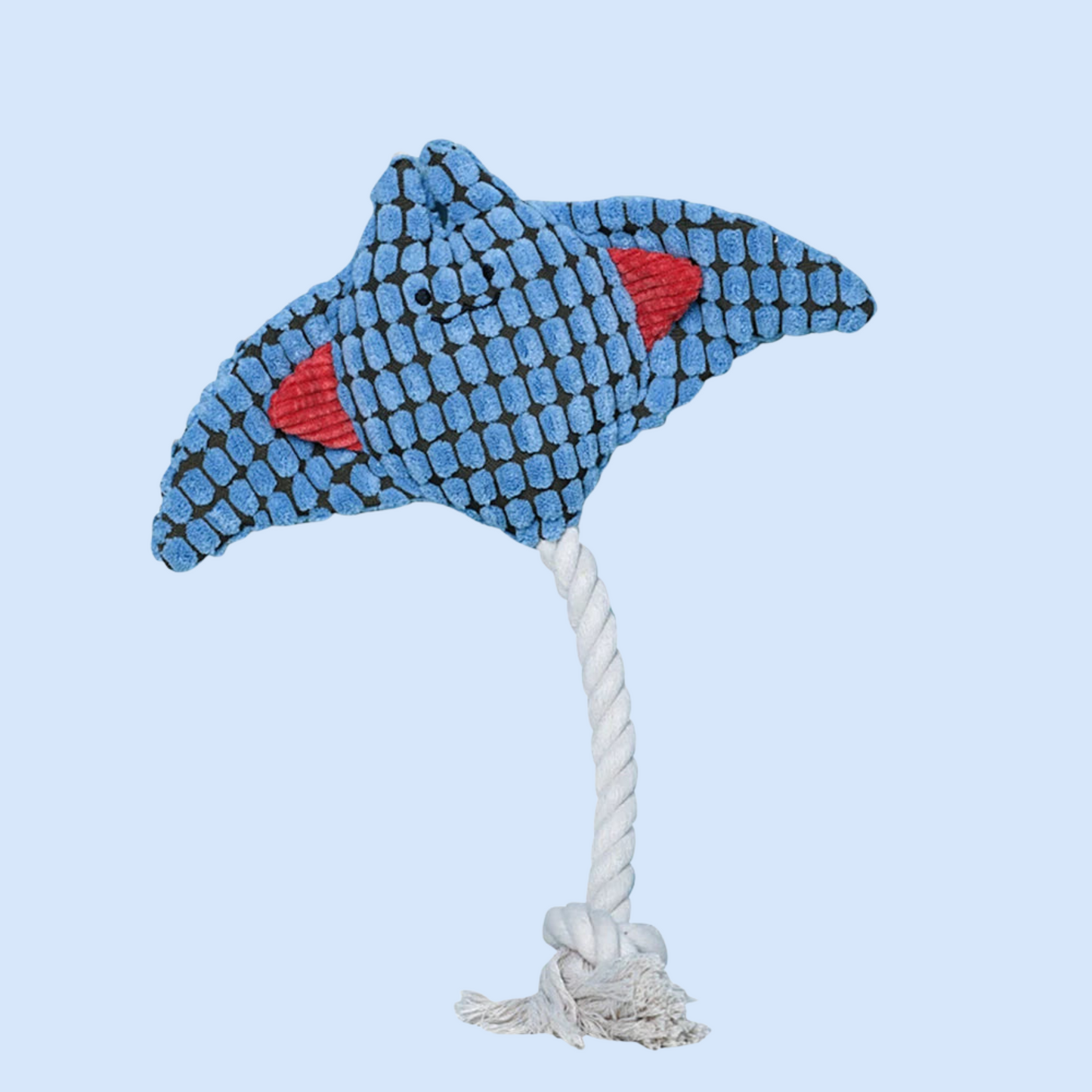 Manta-ray Squeaky Rope Dog Pet Toy – Tough Interactive Plush Toy for Small Medium Large Dog