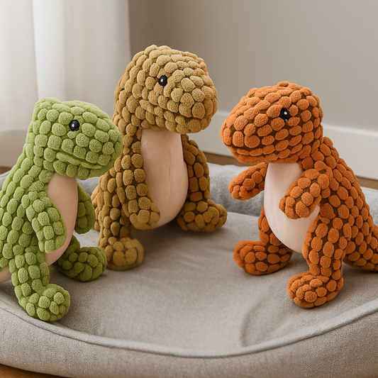 Interactive Squeaky Plush Dinosaur Dog Toy – Fun & Durable for Small to Medium Pets
