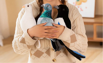 Lifelike 20cm Bird Plush – Dove, Pigeon & Magpie Designs
