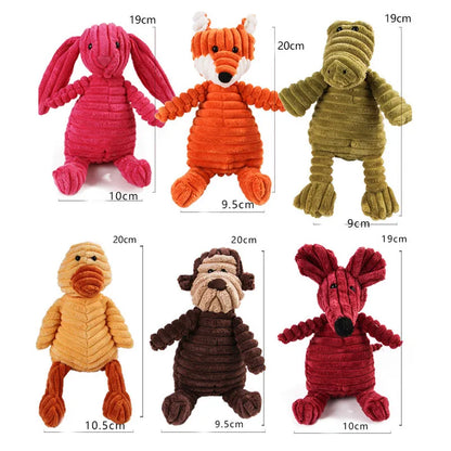 Animal Squeaky Dog Toy Plush – Soft Animal Chew for Small Medium Large Dog