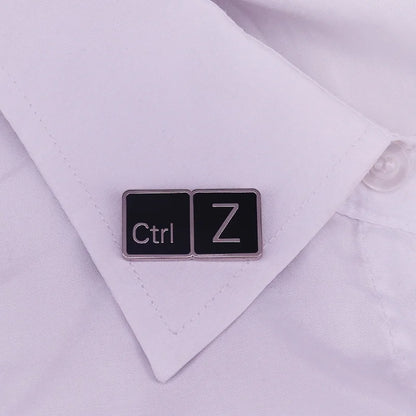 Ctrl Z Enamel Pin Badge Keyboard Keys Excel Undo Tech Nerd Geek Brooch Gift