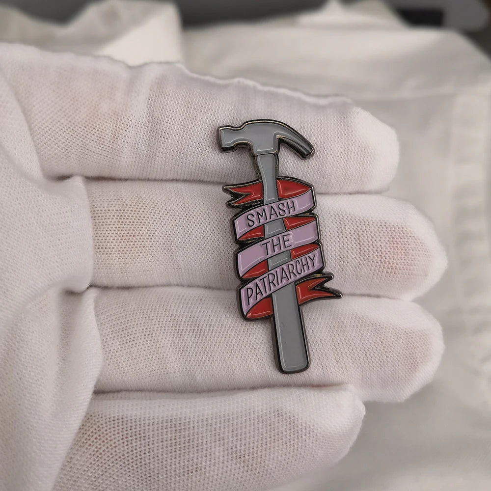 Smash the Patriarchy Feminist Movement Women’s Rights Enamel Brooch Lapel Pin Badge Feminism Power Strength