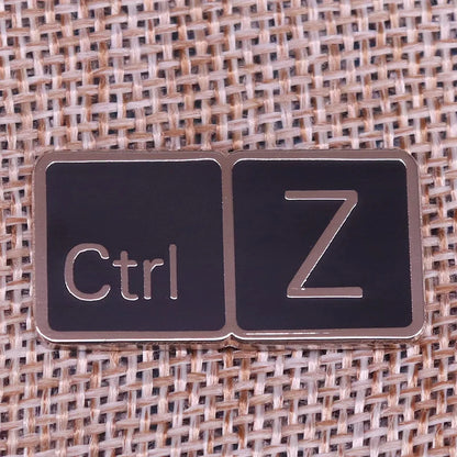 Ctrl Z Enamel Pin Badge Keyboard Keys Excel Undo Tech Nerd Geek Brooch Gift